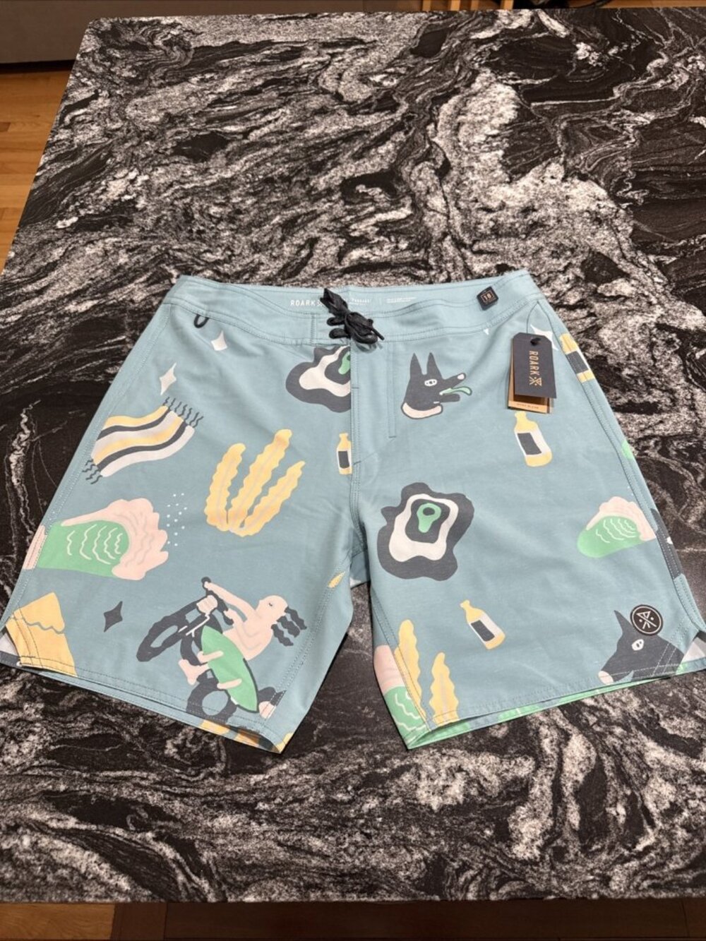 Roark Passage Viaje 18” Boardshorts Agave Blue Mens Size 38 NWT RB405